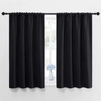NICETOWN Black Blackout Curtains and Drapes 48 inches Long, Privacy RV Draperies for Small Windows, Thermal Insulated Curtain Panels (42" Wide, 2 Panels)