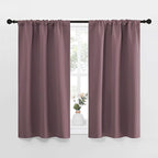 NICETOWN Kitchen Curtains, Short Blackout Curtains & Drapes, Small Window Draperies for Dining Room, Cupboard (Dry Rose, 34" W by 45" L, Set of 2)