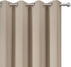 LEMOMO Khaki Thermal Blackout Curtains/52 x 72 Inch/Set of 2 Panels Room Darkening Curtains for Bedroom