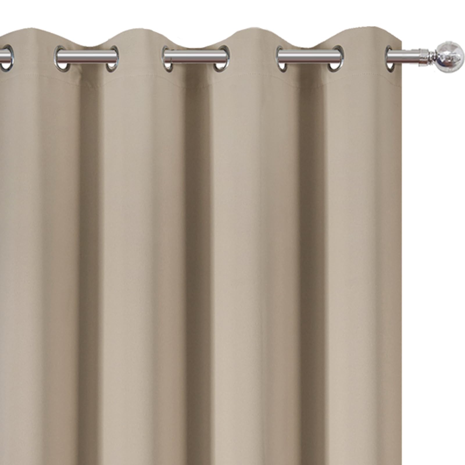 LEMOMO Blackout Curtains 52 x 84 inches Long Khaki Curtains Set of 2 Panels Thermal Insulated Room Darkening Curtains for Bedroom