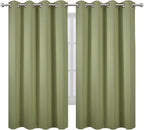 LEMOMO Sage Green Blackout Curtains 52 x 63 Inch Length/Set of 2 Curtain Panels/Thermal Insulated Room Darkening Curtains for Bedroom and Living Room