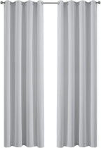 Yakamok Greyish White Curtains for Bedroom,Grommet Thermal Insulated Room Darkening Curtains for Living Room,52W x 84L,2 Panels