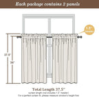 Chyhomenyc Sheer Curtains 36 inch Length 2 Panels Set, Light Filtering Voile Rod Pocket Short Window Curtians for Bathroom Living Room Farmhouse Small Windows, Each 42Wx36L in, 2PCS, Lime