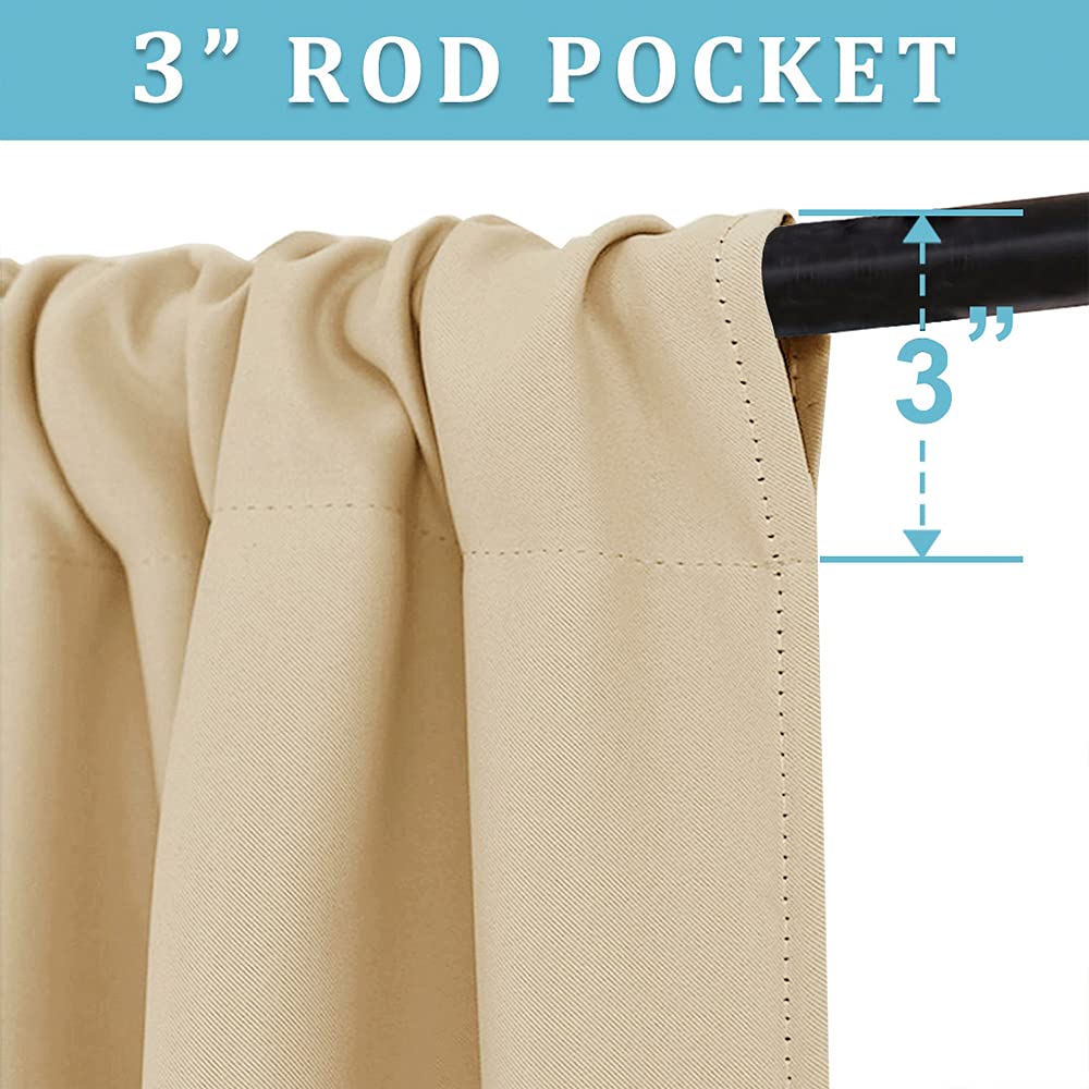 RYB HOME Short Curtains for Bedroom, Room Darkening, Rod Pocket