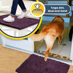 Muddy Mat® | Super Absorbent Door Mat Indoor, Microfiber Quick Dry Chenille Entryway Rug, Non-Slip Front Door Mat, Indoor Mats for Entryway, Machine Washable Pet Rug, Dark Purple 35"x60"