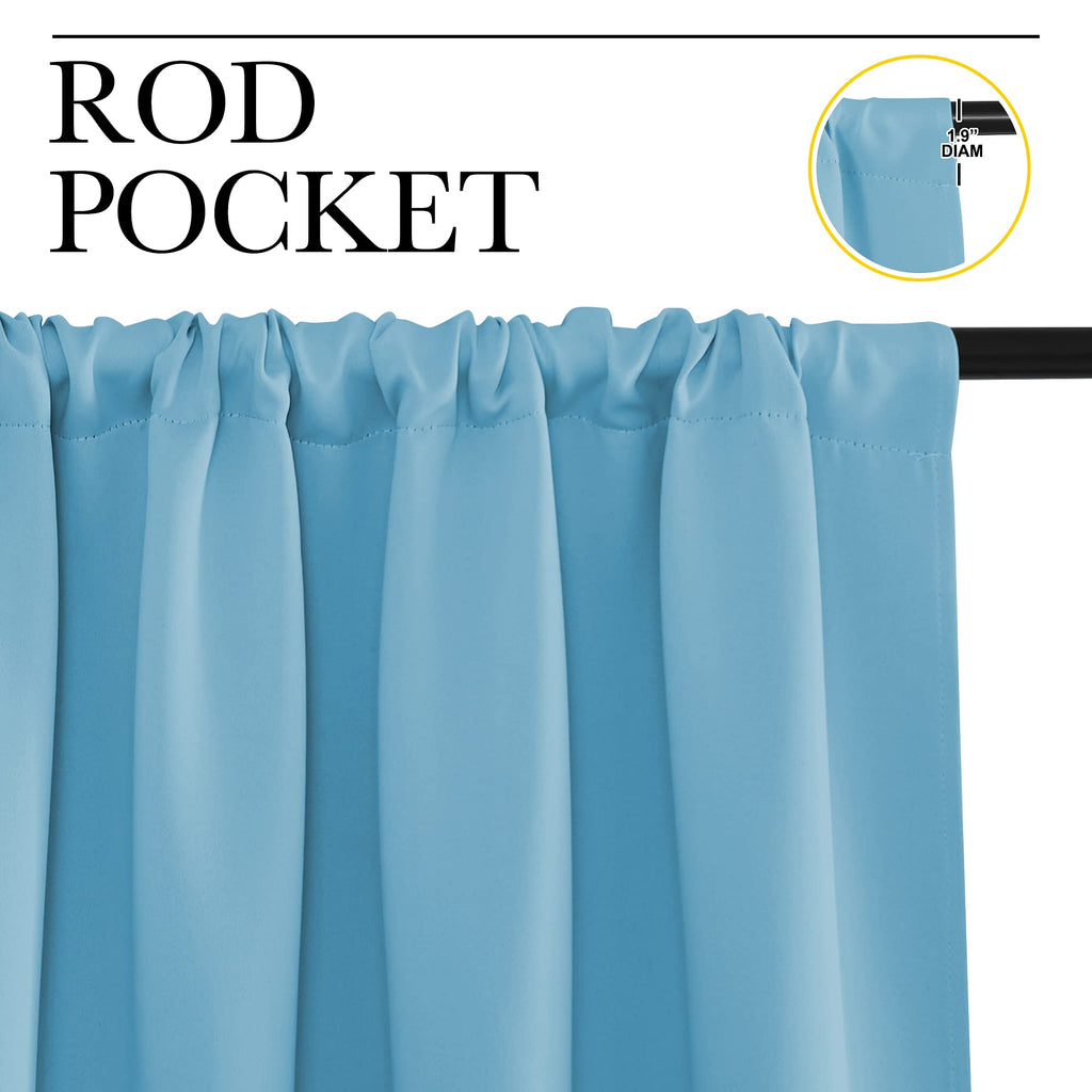 NICETOWN Blackout Curtains for Living Curtains, Teal Blue, 2 Panels, 52 by 95, Room Darkening Window Curtain Panels, Easy-Care Solid Thermal Insulated Draperies/Drapes for Daughter Room