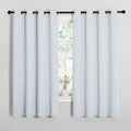 NICETOWN Blackout Curtain Panels for Bedroom, Greyish White, 2 Panels, W55 x L57-inch, Grey, Thermal Insulated Grommet Top Blackout Draperies and Drapes for Basement