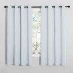 NICETOWN Blackout Curtain Panels for Bedroom, Greyish White, 2 Panels, W55 x L57-inch, Grey, Thermal Insulated Grommet Top Blackout Draperies and Drapes for Basement