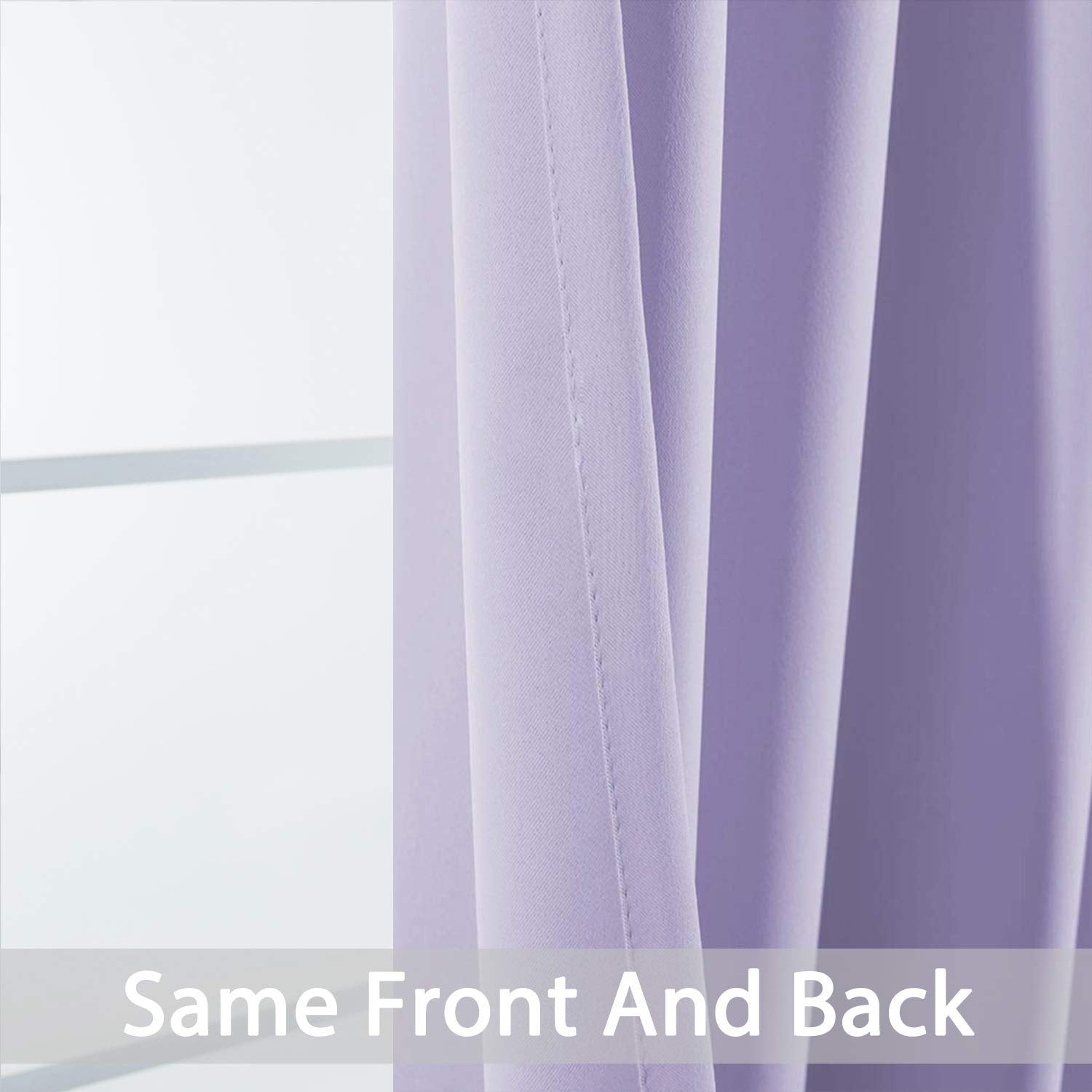 Yakamok Lilac Blue Room Darkening Window Curtains 52x36 Inch for Kitchen
