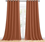 NICETOWN Thermal Insulated Burnt Orange Curtains for Living Room, Window Treatment Solid Grommet Room Darkening Drape Panels for Bedroom (Set of 2, 70 by 95 inches Long)
