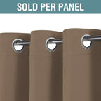 H.VERSAILTEX Blackout Curtain for Living Room Thermal Insulated Window Treatment Curtain Extra Long 96 inch Length Energy Saving Solid Grommet Top Blackout Drape, One Panel, Macchiato, 52" W x 96" L
