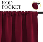 NICETOWN Blackout Curtains for Bedroom, Blackout Curtain Panels, Wine Red, 1 Pair, 42 by 45-inch, Window Treatment Energy Saving Thermal Insulated Solid Rod Pocket Blackout Drapes/Draperies