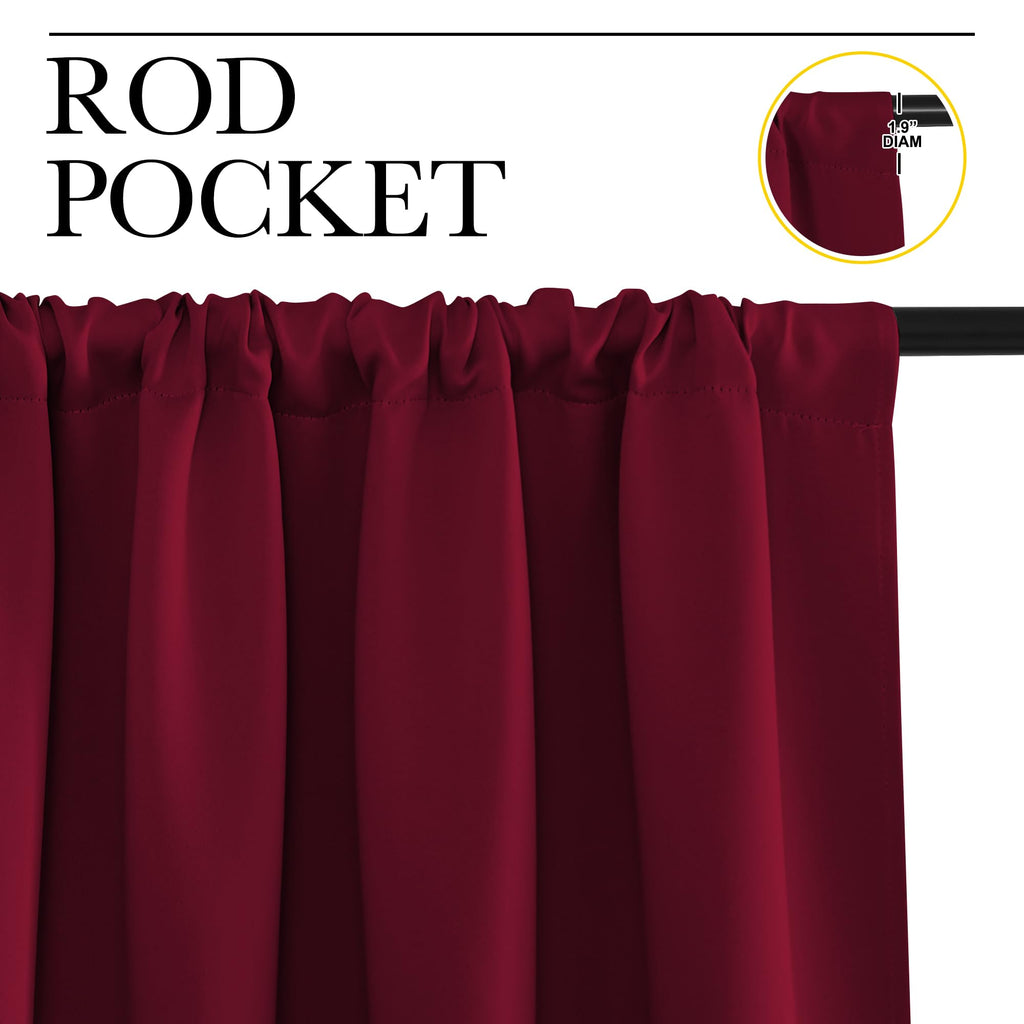 NICETOWN Blackout Curtains for Bedroom, Blackout Curtain Panels, Wine Red, 1 Pair, 42 by 45-inch, Window Treatment Energy Saving Thermal Insulated Solid Rod Pocket Blackout Drapes/Draperies