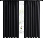 NICETOWN Halloween Black Blackout Curtain Blinds - Solid Thermal Insulated Window Treatment Blackout Drapes for Bedroom (2 Panels, 62 inches Wide by 63 inches Long)