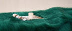 EasyJoy Ultra Soft Fluffy Shaggy Area Rug Faux Fur Rug Chair Cover Seat Pad Fuzzy Area Rug for Bedroom Floor Sofa Living Room (4 x 6 ft Rectangle, Dark Green)