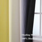 Estelar Textiler Black and Yellow Ombre Blackout Curtains 72 Inches Long