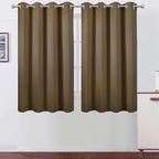 LEMOMO Blackout Curtains 66 x 54 Inch Long Brown Curtains Set of 2 Panels Room Darkening Curtains for Bedroom and Living Room