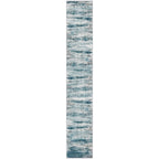 KOZYFLY Modern Abstract Hallway Runner, 2x12 Washable Rug Runner Non-Slip Soft Striped Kitchen Runner Rug, Light Blue Print Carpet for Entryway Bathroom Laundry Room Foyer