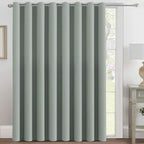 H.VERSAILTEX Blackout Patio Curtains 100 x 96 Inches for Sliding Door Extral Wide Blackout Curtain Panels Thermal Insulated Room Divider - Grommet Top, 8' Tall by 8.5' Wide - Light Sage