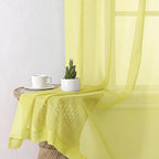 Aiyufeng Lemon Sheer Curtains 63 Inch Length 2 Panels Set for Living Room, Light Filtering Lemon Window Sheers Drapes for Bedroom, Each 42" W x 63" L
