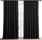 NICETOWN Black Blackout Curtain Blinds - Solid Thermal Insulated Window Treatment Blackout Drapes for Bedroom (2 Panels, 70 inches Wide by 95 inches Long)