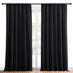 NICETOWN Black Blackout Curtain Blinds - Solid Thermal Insulated Window Treatment Blackout Drapes for Bedroom (2 Panels, 70 inches Wide by 95 inches Long)