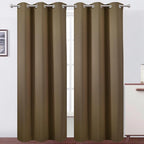LEMOMO Brown Thermal Blackout Curtains/38 x 84 Inch/Set of 2 Panels Room Darkening Curtains for Bedroom