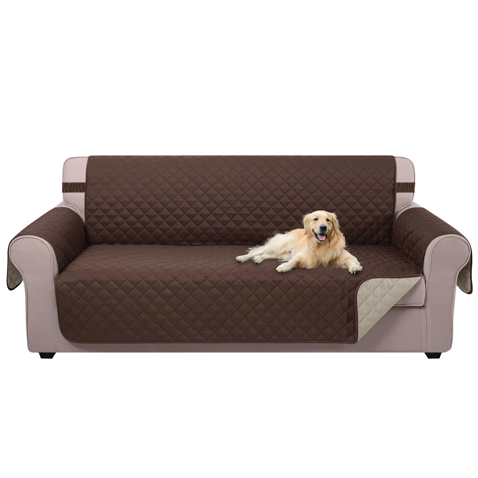 U-NICE HOME Reversible Sofa Cover Couch Cover for Dogs, Coffee/Beige