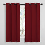 NICETOWN Burgundy Red Blackout Curtains 48 inches Length for Laundry Room, 2 Panels, 42" Wide, Thermal Insulated Decoration Drapes for Short Window