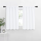 NICETOWN RV Curtains for Camper Windows, White Curtains for Kitchen, Home Decoration Light Filtering Drapes for Small Window (42 inches Wide by 36 inches Long, 1 Pair)