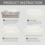 Easy-Going Stretch Chair Sofa Slipcover 1-Piece Couch Sofa Cover Furniture Protector Soft with Elastic Bottom for Kids, Pet. Spandex Jacquard Fabric Small Checks (Chair, Cream)
