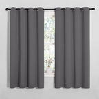 NICETOWN Blackout Curtain Panels for Bedroom, 2 Panels, W52 x L60-inch, Grey, Thermal Insulated Grommet Top Blackout Draperies and Drapes for Basement