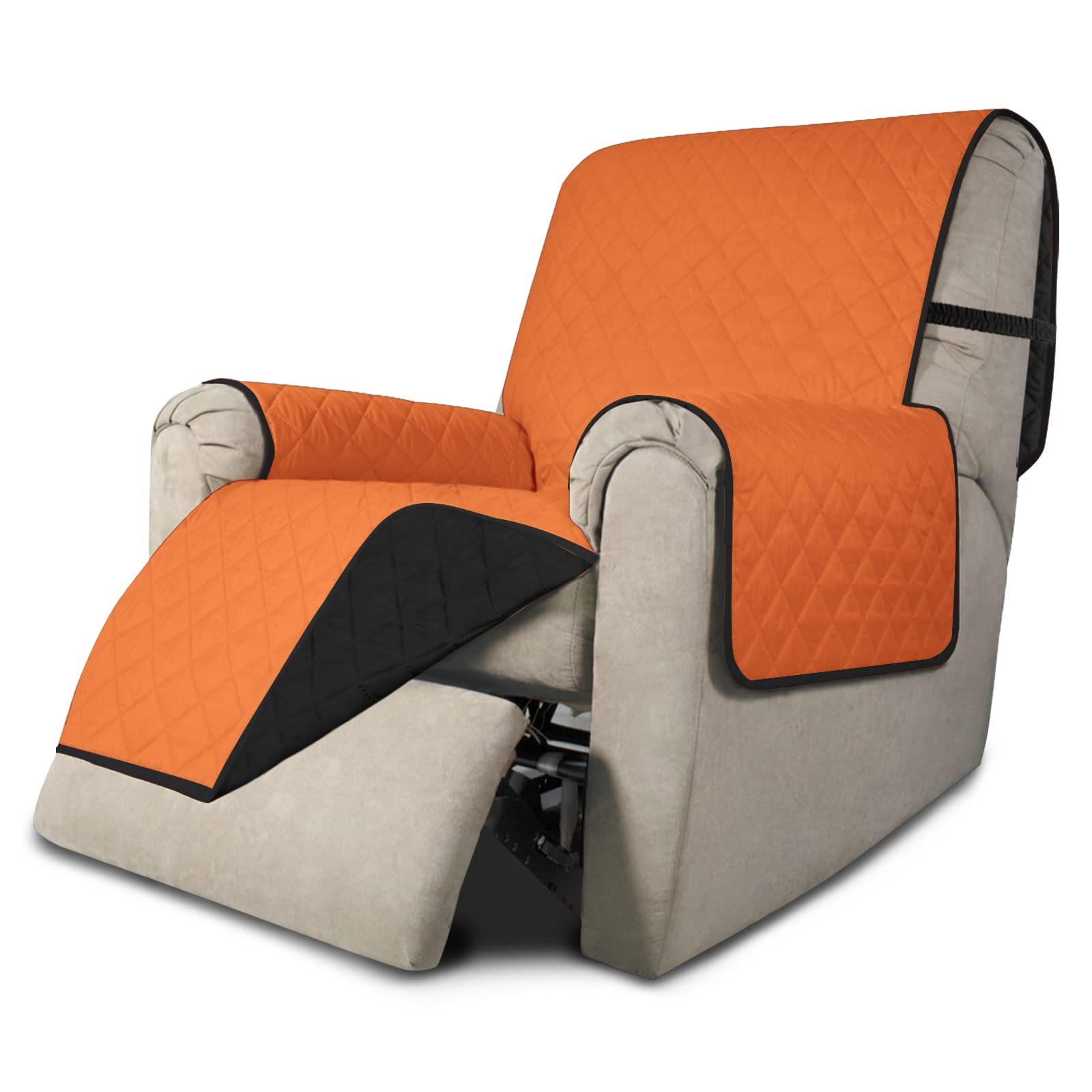 Easy-Going Reversible Couch Cover, Recliner 22 in, Orange/Black