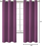BGment Room Darkening Curtains 72 Inches Long - Grommet Thermal Insulated Drapes Window Treatment Curtains for Bedroom, 2 Panels, 42 x 72 Inch, Eggplant Purple