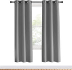 NICETOWN Blackout Window Curtains & Drapes 70" Long, 2 Panels, 34 inch, Silver Grey, Grommet Top Room Darkening Thermal Insulated for Bedroom/Living Room