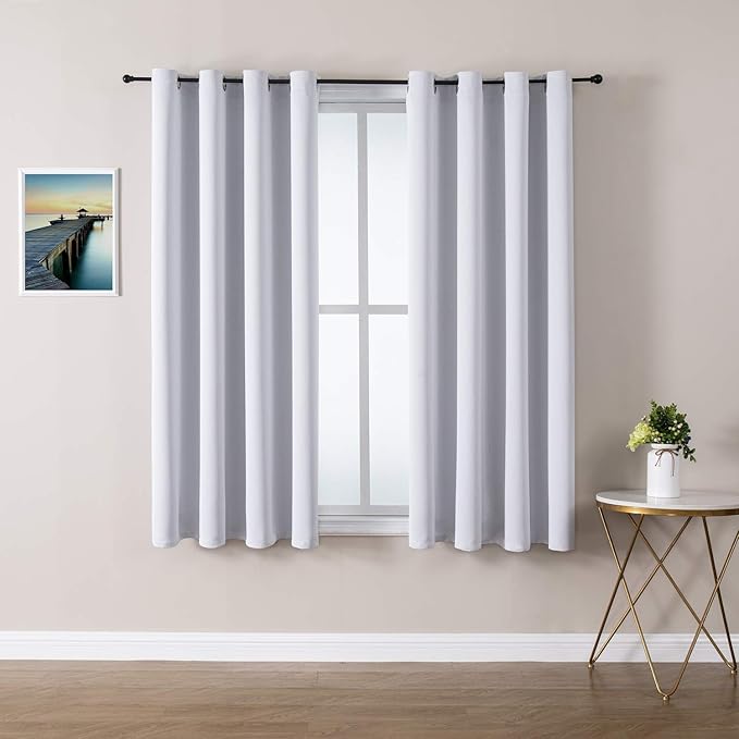 ChrisDowa Room Darkening Curtains for Bedroom and Living Room 63 Inch Long
