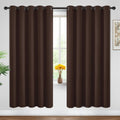 Yakamok Room Darkening Curtains 62x72 inch Long Chocolate Brown-Living Room