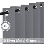 Yakamok Grey Room Darkening Curtains 62x84 inch Gray Grommet-Living Room