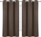LEMOMO Chocolate Brown Blackout Curtains 42 x 63 Inch Length/Set of 2 Curtain Panels/Thermal Insulated Room Darkening Blackout Curtains for Bedroom