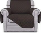 Easy-Going Chair Sofa Slipcover Reversible Sofa Cover Water Resistant Couch Cover Furniture Protector Cover with Elastic Straps for Pets Kids Children Dog Cat (Chair, Chocolate/Chocolate)