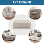 H.VERSAILTEX Velvet Stretch Couch Cushion Cover Plush Cushion Slipcover for Chair Loveseat Sofa Cushion Furniture Protector Seat Cushion Sofa Cover (2 Piece Large Sofa Cushion Covers, French Oak)
