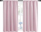 NICETOWN Blackout Curtains for Girls Room - Nursery Essential Thermal Insulated Solid Rod Pocket Top Blackout Drapes (Lavender Pink=Light Pink, 1 Pair, 42 x 45 Inch)