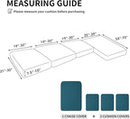 Easy-Going Stretch 4 Pieces Couch Cushion Covers for Sectional Sofa Left/Right L Shape Chaise Lounge Sofa Seat slipcover Anti-Slip Sofa Cover Soft (3 Seater + 1 Chaise, Peacock Blue)