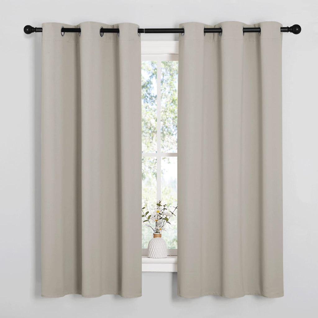 NICETOWN Grey Blackout Curtains for Bedroom 42" Wide x 63" Long 2 Panels