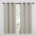 NICETOWN Grey Blackout Curtains for Bedroom 42" Wide x 63" Long 2 Panels
