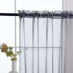 SpaceDresser Basic Rod Pocket Sheer Voile Window Curtain Panels Grey 1 Pair 2 Panels 52 Width 36 Inch Long for Kitchen Bedroom Children Living Room Yard（Grey, 52W x 36L）