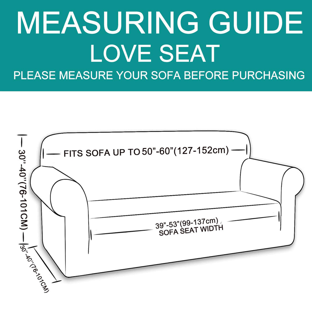 U-NICE HOME Loveseat Cover Stretch Couch Cover Sofa Slipcover, Cyan