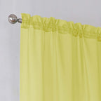 Simplebrand Lemon Short Sheer Curtains 45 Inch Length for Small Windows, Rod Pocket 2 Panels Set Solid Voile Drapes Window Sheer Curtains for Bedroom Bathroom Kids Room Kitchen, 42x45 Inch, Lemon