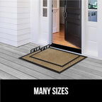 GORILLA GRIP 100% Waterproof All-Season WeatherMAX Doormat US Designed Natural Rubber, Stain and Fade Resistant, Low Profile Indoor Outdoor Door Mats, Easy Clean Patio Mat, 29x17, Beige Diamond