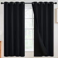 SimpleHome Black 100% Blackout Curtains Room Darkening Living Room 63 Inch